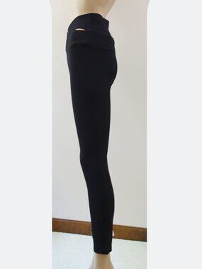 Zara Slit Criss Cross Waist Black High Rise Slim Fit Leggings (M) EUC